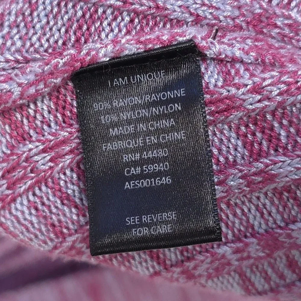 AFRM Women's Long Cardigan Size M/L Jach Marled Open Front Pink Gray REVOLVE - Picture 9 of 10